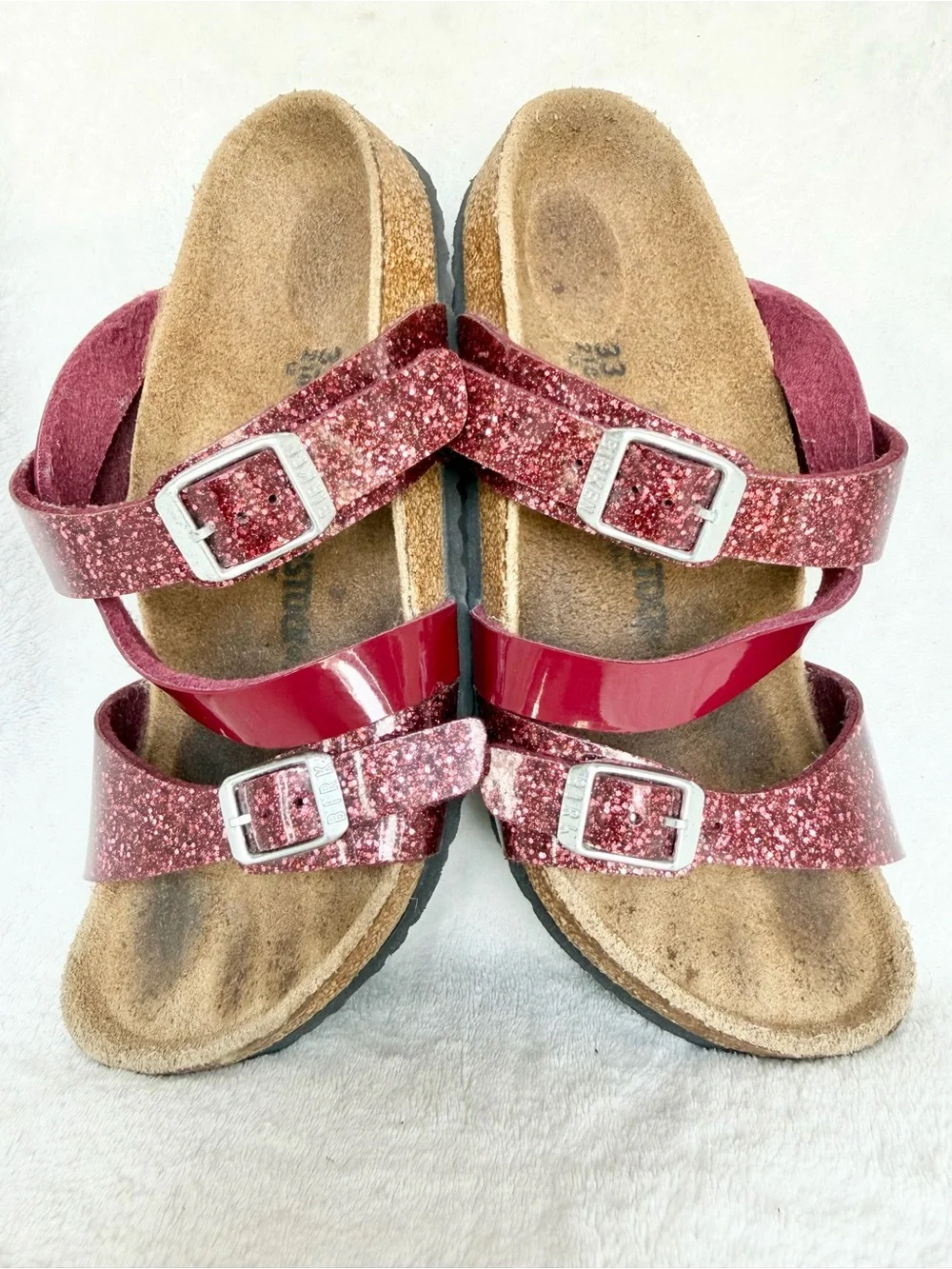 Birkenstock SALINA Burgundy Kids Sandal Cosmic Sparcle Mix Size EU 33 L2  Girl.
